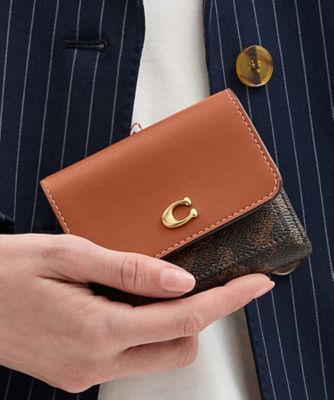 COACH/コーチ ミラ スモール フラップ ウォレット・ホース アンド キャリッジ プリント BROWN 財布・マネークリップ【三越伊勢丹/公式】