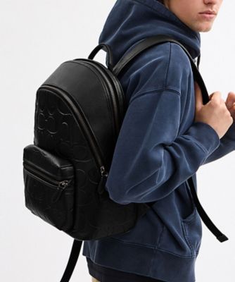 COACH/コーチ チャーター バックパック・マキシ シグネチャー レザー BLACK 【三越伊勢丹/公式】