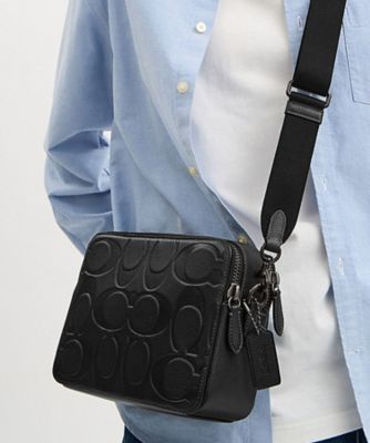 COACH/コーチ チャーター クロスボディ バッグ 24・マキシ シグネチャー レザー BLACK 旅行用かばん・バッグ【三越伊勢丹/公式】