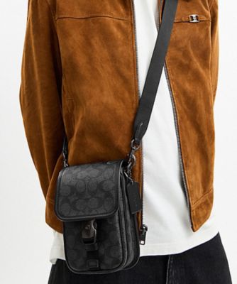 COACH/コーチ リーグ フォーン クロスボディ バッグ・シグネチャー キャンバス BLACK ウェストポーチ・ヒップバッグ【三越伊勢丹/公式】