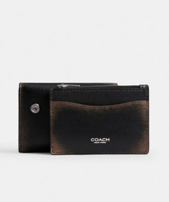 エッセンシャル カード ホルダー ウォレット・ラブド レザー | COACH 