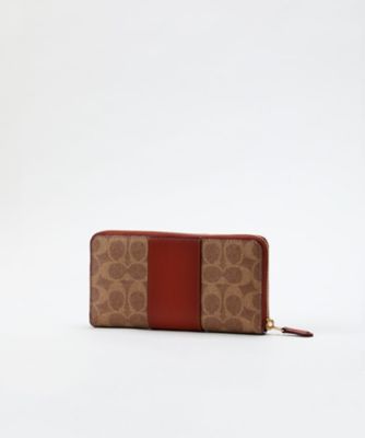 アコーディオン ジップ ウォレット・カラーブロック シグネチャー  