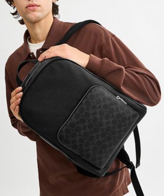 COACH/コーチ ウェイド バックパック・シグネチャー キャンバス BLACK 【三越伊勢丹/公式】