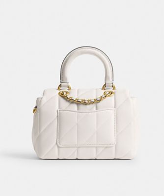 未使用品 COACH タビー トップハンドル バッグ キルティング ホワイト 