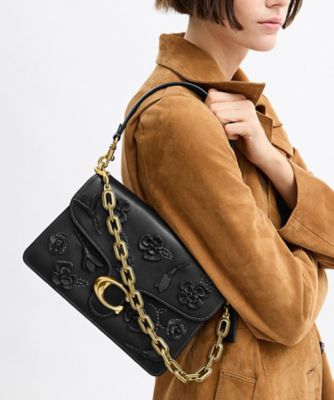 COACH/コーチ チェーン タビー ショルダー バッグ・フローラル エンベリッシュメント BLACK 旅行用かばん・バッグ【三越伊勢丹/公式】