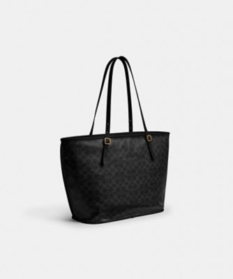 ✨極美品✨コーチ COACH シグネチャーキャンバスブラックトートバッグ 