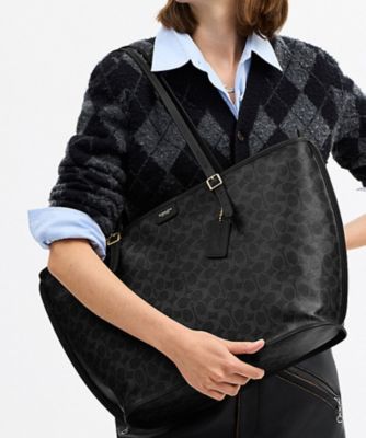 COACH/コーチ タクシー トート バッグ・シグネチャー キャンバス BLACK 旅行用かばん・バッグ【三越伊勢丹/公式】