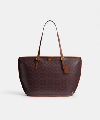 COACH/コーチ タクシー トート バッグ・シグネチャー キャンバス PURPLE 旅行用かばん・バッグ【三越伊勢丹/公式】