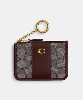 COACH/コーチ エッセンシャル ミニ ID カード ケース・シグネチャー ジャカード BROWN パスケース・IDホルダー【三越伊勢丹/公式】