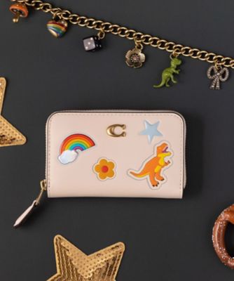 COACH/コーチ エッセンシャル スモール ジップ アラウンド カード ケース・ステッカー プリント WHITE 名刺入れ【三越伊勢丹/公式】