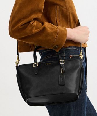 COACH/コーチ タクシー トート バッグ 21・シグネチャー キャンバス BLACK 旅行用かばん・バッグ【三越伊勢丹/公式】