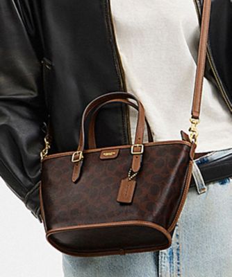 COACH/コーチ タクシー トート バッグ 21・シグネチャー キャンバス BROWN 旅行用かばん・バッグ【三越伊勢丹/公式】