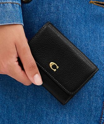 COACH/コーチ エッセンシャル フラップ カード ケース(ミニ財布) BLACK 名刺入れ【三越伊勢丹/公式】