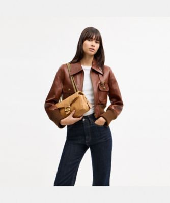 極美品☆COACHコーチ ショルダーバッグ レザーシルバー金具 馬車 【極 