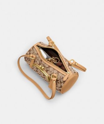 キスロック バレル バッグ 28・シグネチャー ジャカード | COACH 