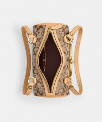 キスロック バレル バッグ 28・シグネチャー ジャカード | COACH 