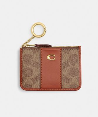 COACH/コーチ ミニ スキニー ID ケース・シグネチャー キャンバス BROWN パスケース・IDホルダー【三越伊勢丹/公式】