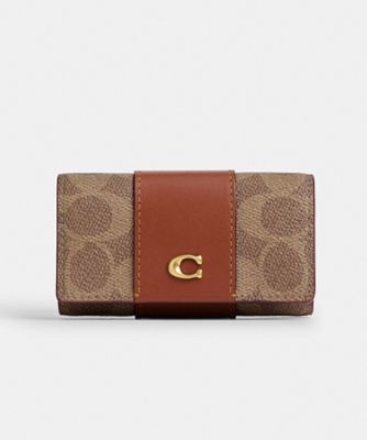 COACH/コーチ 6 リング キー ケース・シグネチャー キャンバス BROWN 財布・マネークリップ【三越伊勢丹/公式】