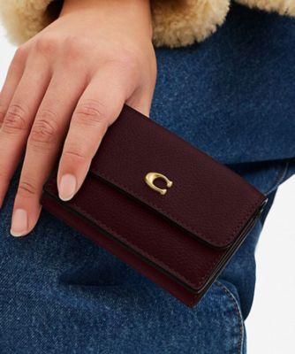 COACH/コーチ ミニ トライフォールド ウォレット RED 財布・マネークリップ【三越伊勢丹/公式】