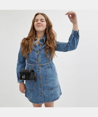 COACHタビー✨極美品✨レア色シルバーレザーキルティングショルダーバッグ