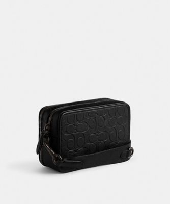 美品 COACH コーチ F48741 基づき エンボスシグネイチャー ボディバッグ