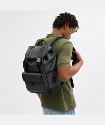 リーグ フラップ バックパック・シグネチャー キャンバス | COACH 