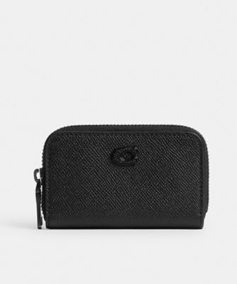 COACH/コーチ スモール ジップ アラウンド カード ケース BLACK 名刺入れ【三越伊勢丹/公式】