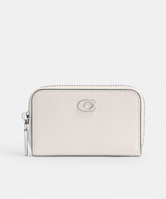 COACH/コーチ スモール ジップ アラウンド カード ケース WHITE 名刺入れ【三越伊勢丹/公式】