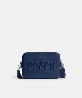 COACH 著しい ビジネスバッグ ネイビー レザー 取り外し可能ストラップ