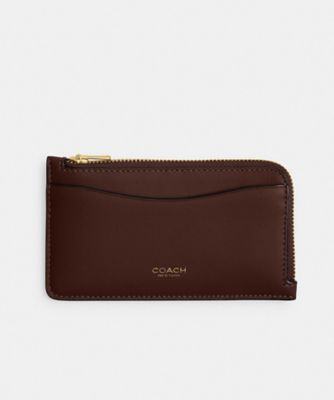COACH/コーチ ニューヨーク ジップ カード ケース BROWN 名刺入れ【三越伊勢丹/公式】