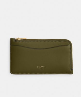 COACH/コーチ ニューヨーク ジップ カード ケース GREEN 名刺入れ【三越伊勢丹/公式】