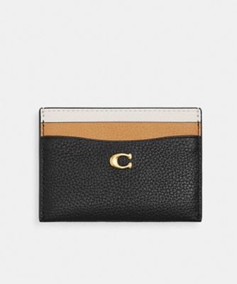 COACH/コーチ エッセンシャル カード ケース・カラーブロック BLACK 名刺入れ【三越伊勢丹/公式】