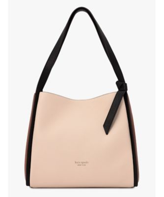 新品 ケイトスペード kate spade トートバッグ LARGE TOTE ブラウン 茶レザーマグネット式開閉内側