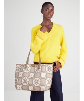 オーバーサイズ スペード フラワー モノグラム コーテッド キャンバス