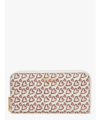 ＜KATE SPADE NEW YORK (Women)＞【ＷＥＢ限定】モーガン　ファンシー　ハート　ジップアラウンド　コンチネンタル　ウォレット