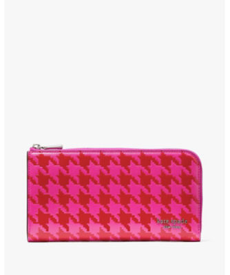 ＜KATE SPADE NEW YORK (Women)＞デヴィン　ハウンドトゥース　ジップ　アラウンド　コンチネンタル　ウォレット