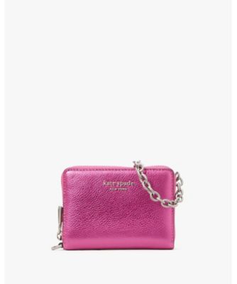 ＜KATE SPADE NEW YORK (Women)＞ナターシャ　メタリック　ペブルド　レザー　チェーン　コンパクト　リスレット