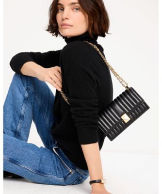 デコキルテッドデニムスエードミニフラップチェーンクロスボディ kate spade new york｜デコ キルテッド デニム スエード ミニ