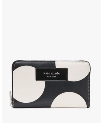 ＜KATE SPADE NEW YORK (Women)＞ラベル　ドット　アップリケ　ミディアム　ジップ　アラウンド　ウォレット