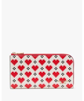 ＜KATE SPADE NEW YORK (Women)＞デヴィン　ピクセル　ハート　ジップ　アラウンド　コンチネンタル　ウォレット