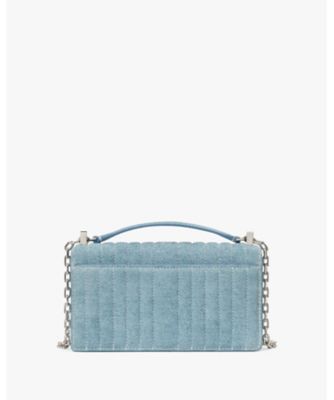 デコ キルテッド デニム スエード ミニ フラップ チェーン クロス