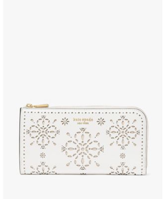 ＜KATE SPADE NEW YORK (Women)＞デヴィン　スペード　フラワー　パーフォレーテッド　ジップ　アラウンド　コンチネンタル　ウォレット