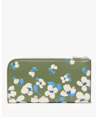 kate spade /フラワーアラウンド コンチネンタル ウォレット スペード フラワー コーテッド キャンバス ジップ アラウンド