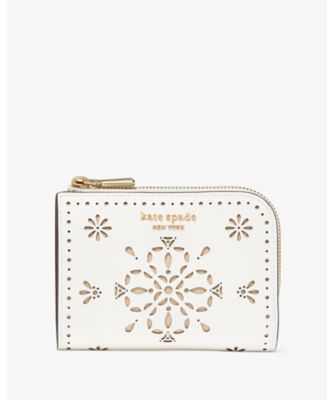 ＜KATE SPADE NEW YORK (Women)＞デヴィン　スペード　フラワー　パーフォレーテッド　スモール　コンパクト　ウォレット