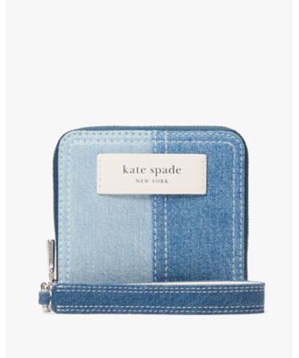 ＜KATE SPADE NEW YORK (Women)＞ラベル　カラーブロック　デニム　スモール　コンパクト　ウェブド　リスレット