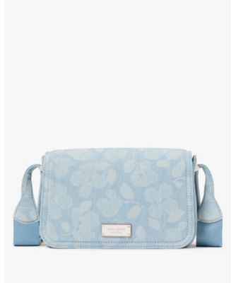 KATE SPADE NEW YORK (Women)/ケイト・スペード　ニューヨーク リブ スペード フラワー プリンテッド デニム スモール フラップ クロスボディ