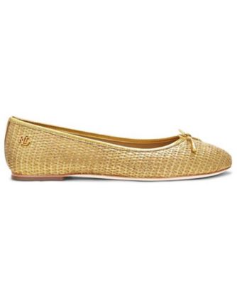 ＜LAUREN RALPH LAUREN (Women)＞ＬＡＵＲＥＮ　ＲＡＬＰＨ　ＬＡＵＲＥＮ　Ｒ０２Ｈ　Ｊａｙｎａ　フラットバレエ　ゴールド　フラットシューズ