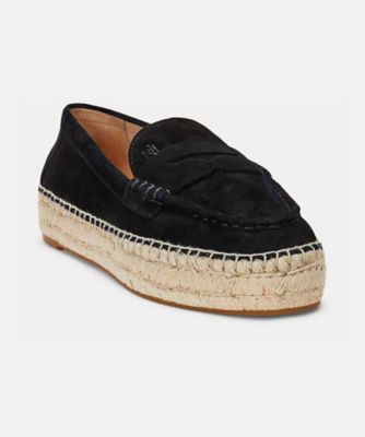 ＬＡＵＲＥＮ　ＲＡＬＰＨ　ＬＡＵＲＥＮ　Ｒ０４Ｈ　Ｌｕｉｚｅ　スエード　ローファー　エスパドリーユ　ブラックスエード　フラットシューズ