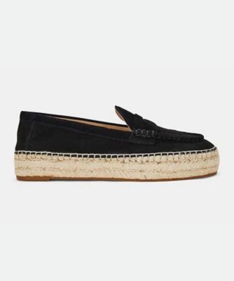 ＜LAUREN RALPH LAUREN (Women)＞ＬＡＵＲＥＮ　ＲＡＬＰＨ　ＬＡＵＲＥＮ　Ｒ０４Ｈ　Ｌｕｉｚｅ　スエード　ローファー　エスパドリーユ　ブラックスエード　フラットシューズ