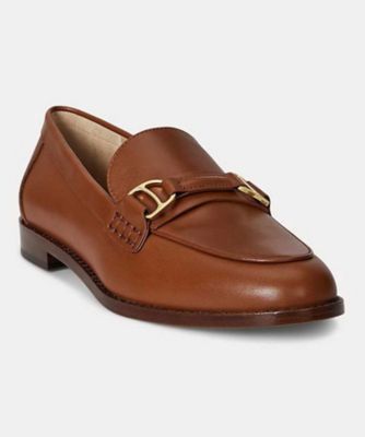 RLロゴ付きブラウンフラットシューズ LAUREN RALPH LAUREN R28H TASHA タシャ